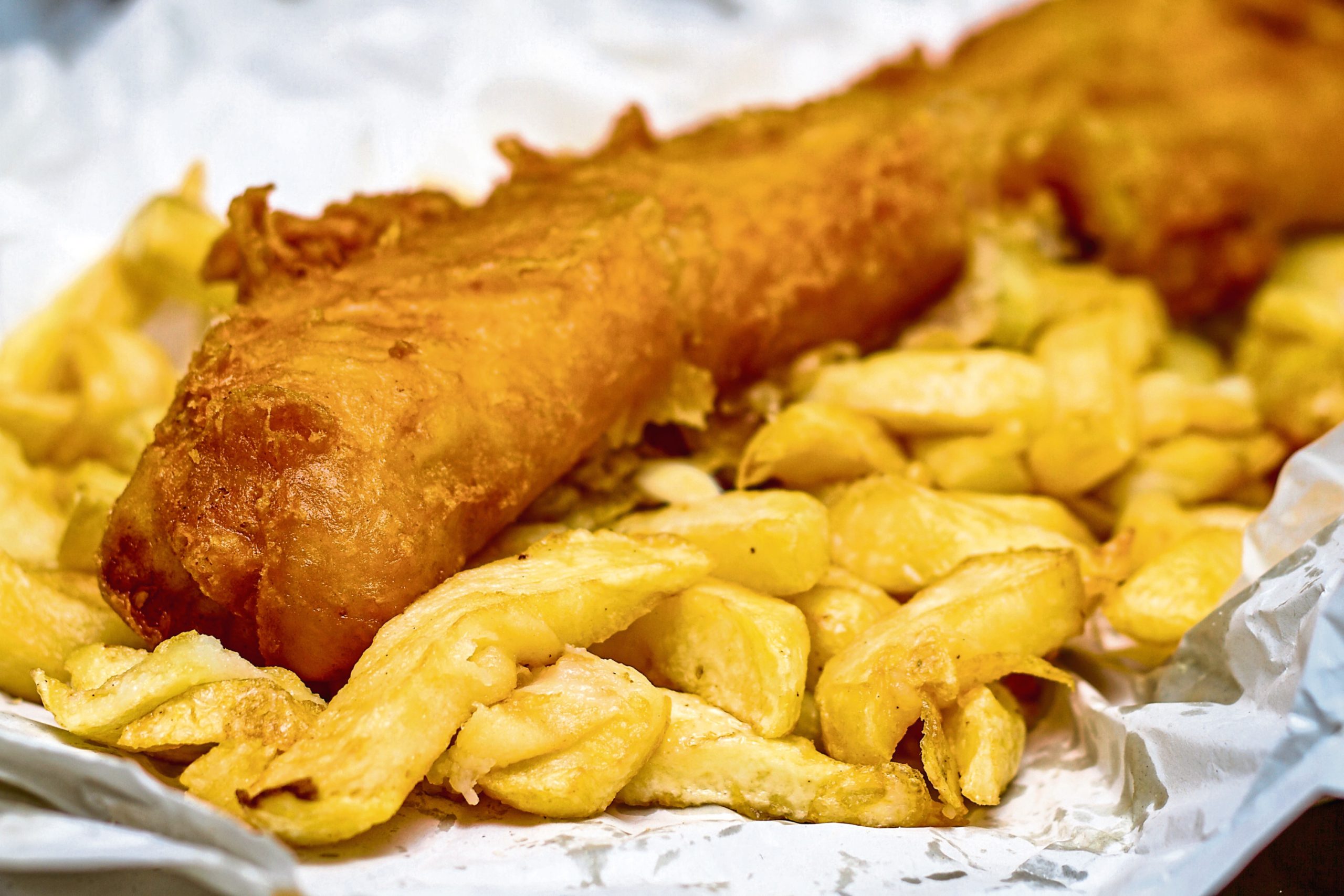 Traditional battered fish and chips